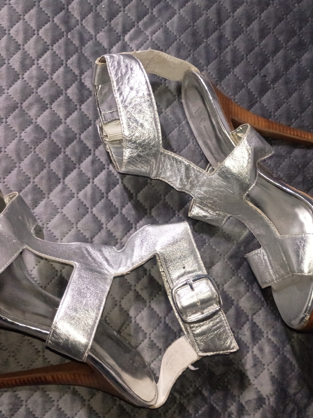 INC International Concepts Silver Buckle Ankle-Strap Heels